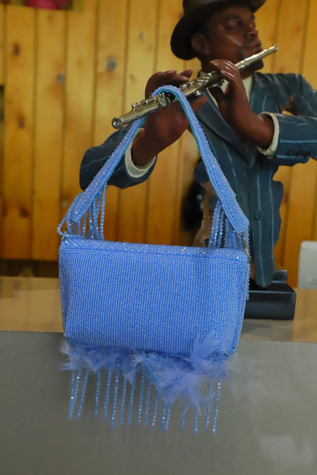 The Blue Crystal Work Clutch Bag