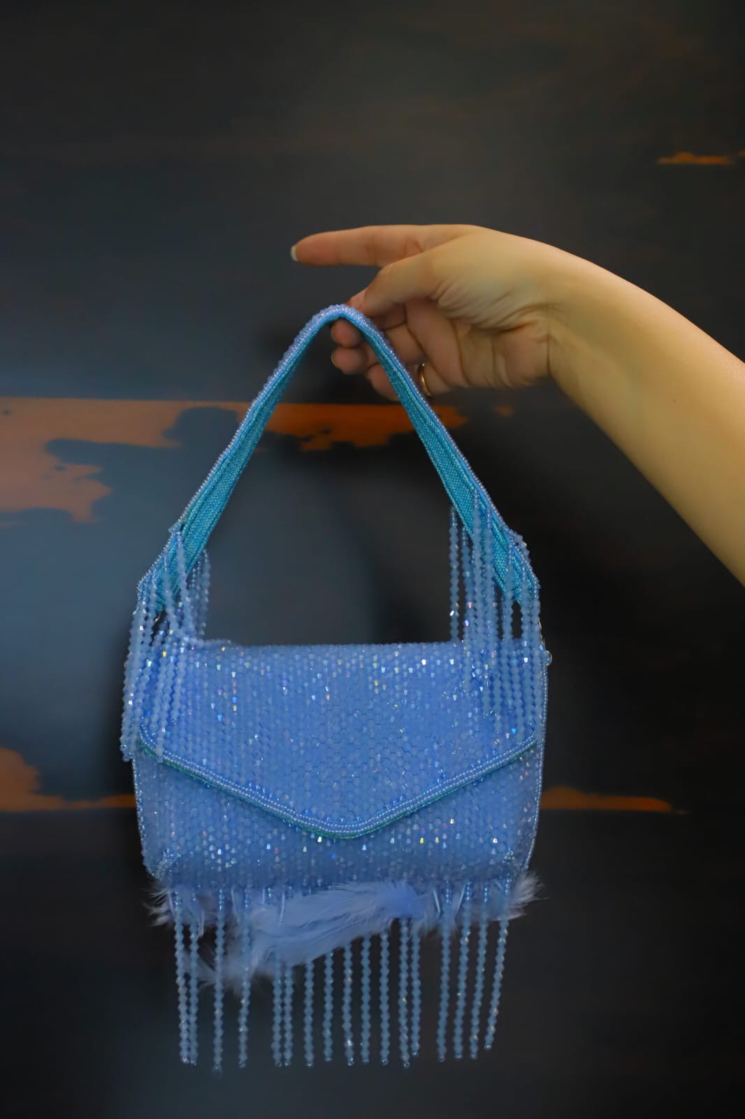 The Blue Crystal Work Clutch Bag