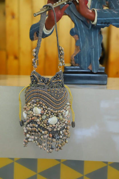 The Shell Embellished Potli Bag